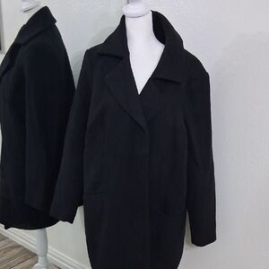 Elegant Black Pea Coat for Women